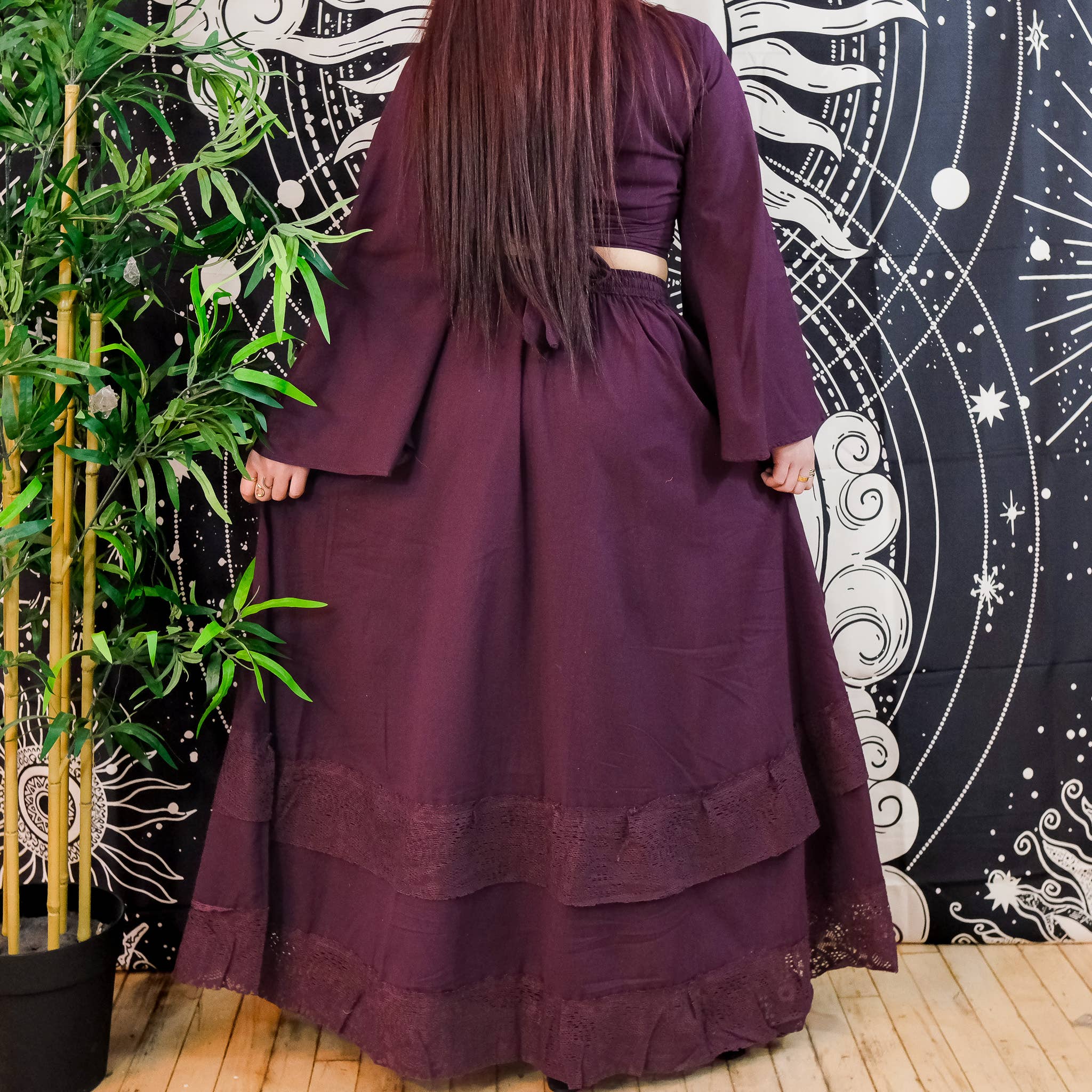 Karma Nepal Crafts - Venta al por mayor Conjuntos de top y falda - Mujer - Conjunto de falda fluida boho de encaje de algodón12