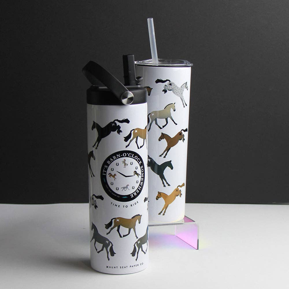 Hunt Seat Paper Co. - Wholesale Water Bottle - Barn O'Clock Stainless Steel Water Bottle2