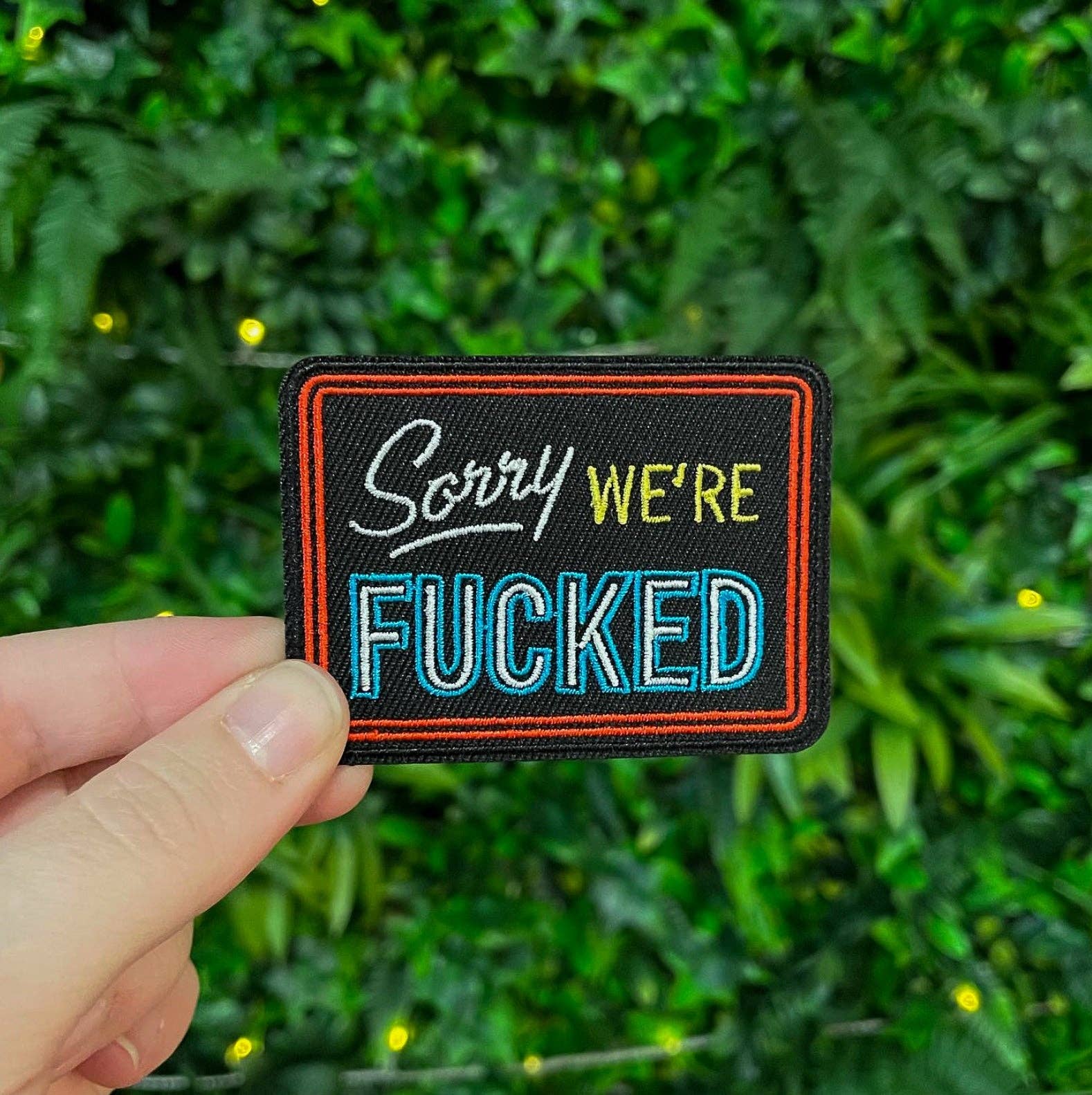 Creepy Orca Supply Company - Wholesale Patch - Sorry, We're Fucked Iron On Patch1