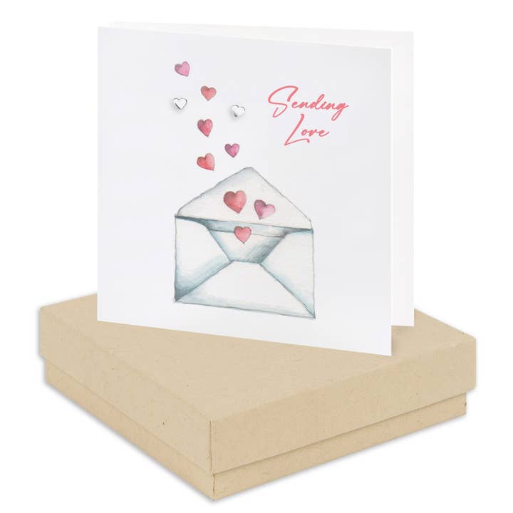 Sterling Silver Heart Earrings – Handcrafted Silver Studs with Gift Box Set for wholesale by Crumble & Core