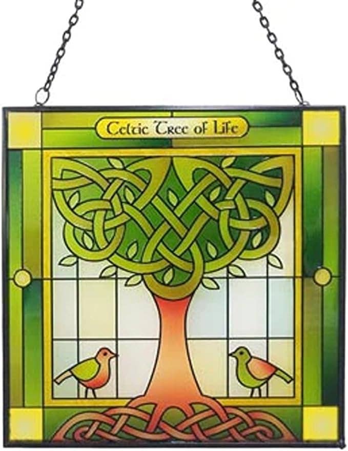 Dublin Gift Company - Wholesale Suncatcher - Tree of Life Stained Glass Window Hang0