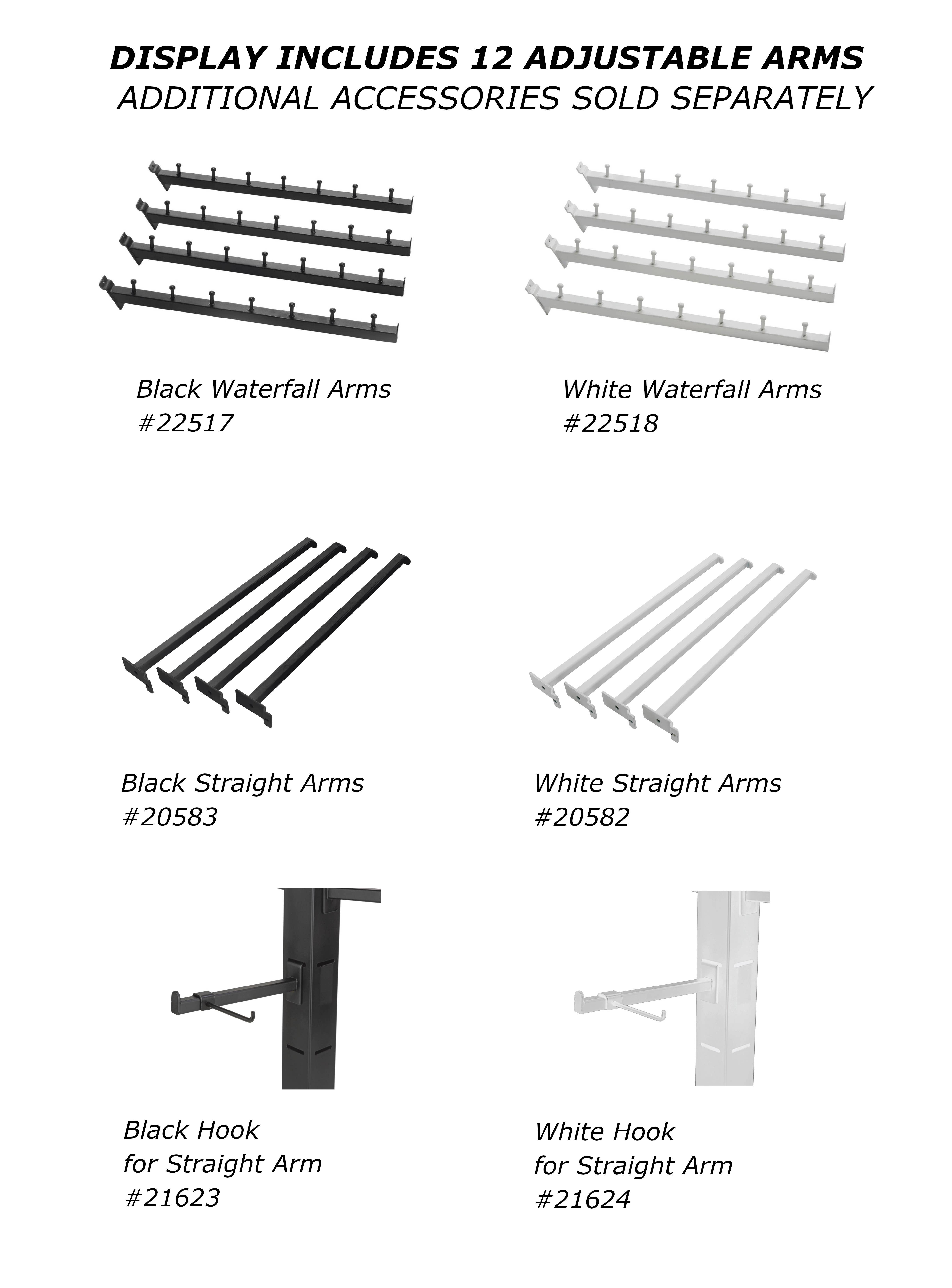 Tripar International - Vente Support/étui pour présentoir - Présentoir sur pied à 4 faces avec 12 bras réglables4