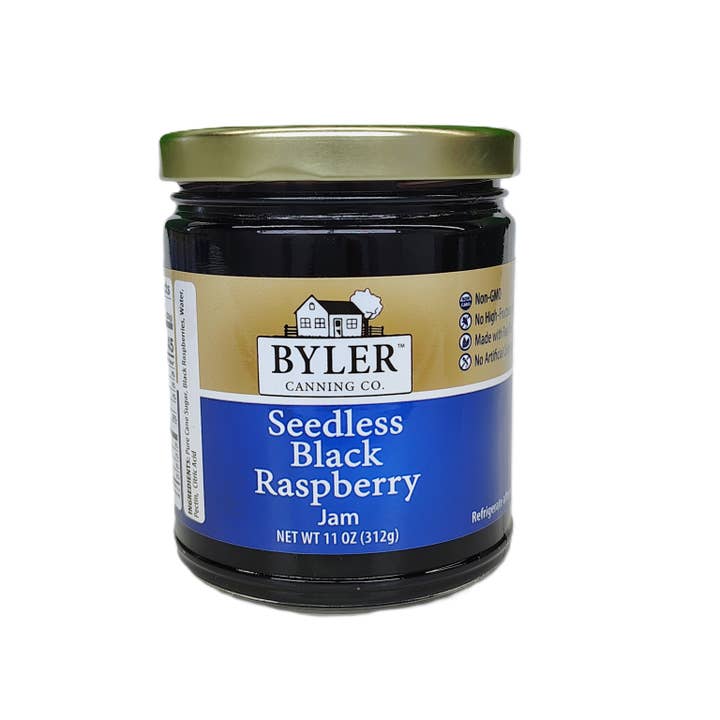 Byler's Seedless Black Raspberry Jam, 11oz for wholesale by Bylers Relish House & Byler Canning Co.