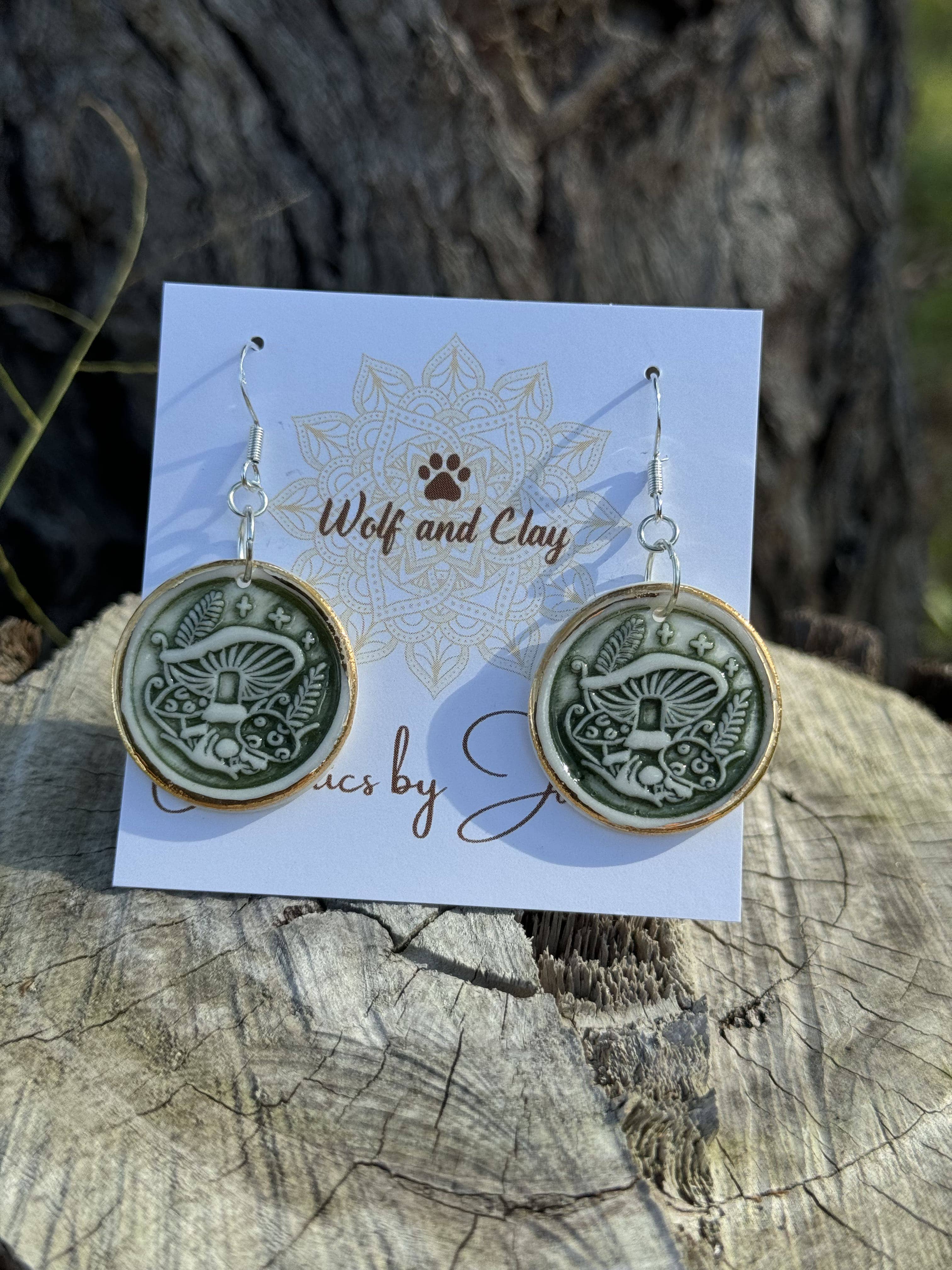 Wolf and Clay Pty Ltd - Vente Boucles d'oreilles pendantes - Boucles d'oreilles étoile champignon1