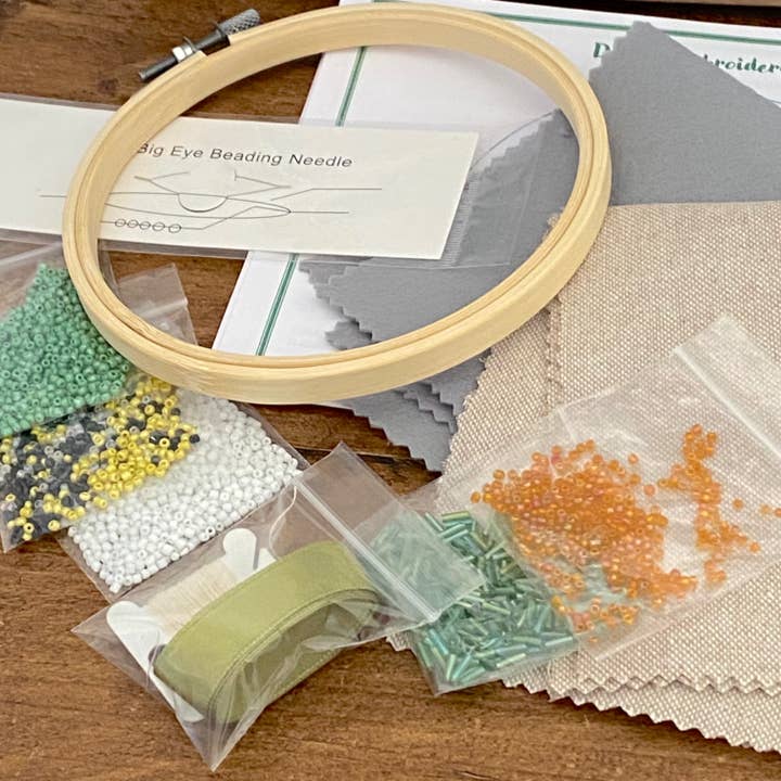 The Beaded Garden - Wholesale Embroidery/Cross Stitch Supplies - Daisy Bead Embroidery Craft Kit for Adults. Creative Gift.