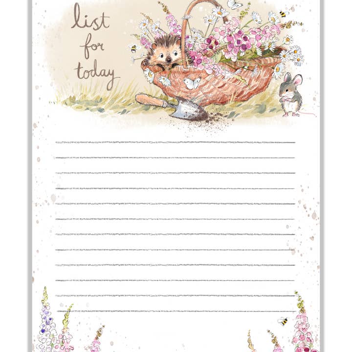 Paper Shed Design Ltd ā wholesale Notepad ā Cute Notepad - List for today - Flower basket - NOTE015