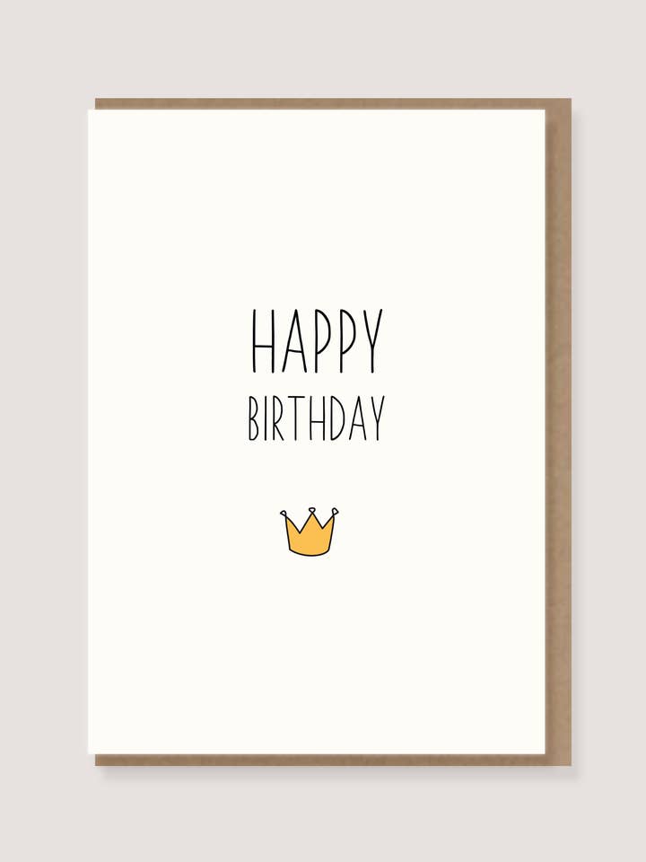 Greeting card with envelope - “Crown - Happy Birthday” for wholesale by LØTTEBOM