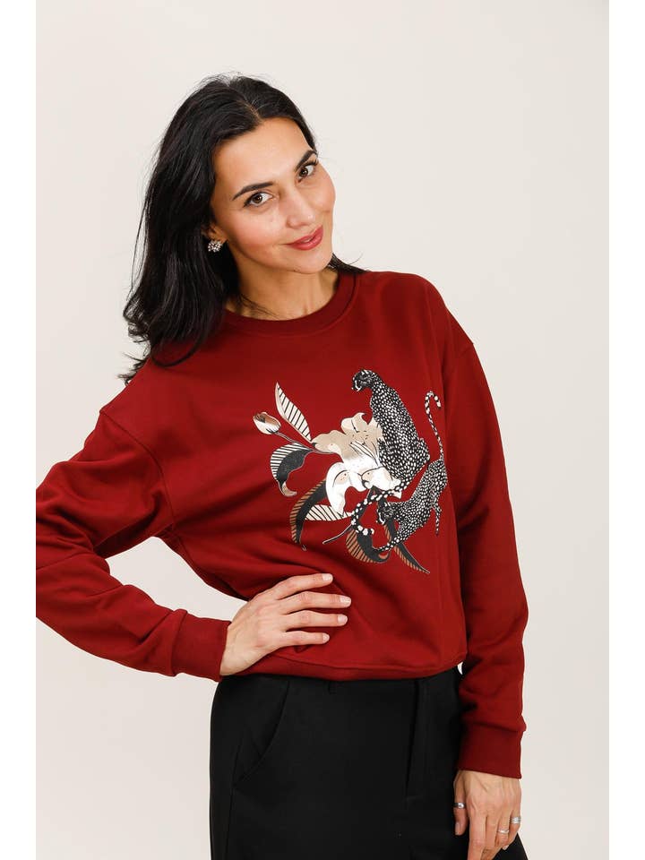Attrait Paris - Wholesale Graphic Sweatshirt - Women's - Crew neck sweatshirt, floral0