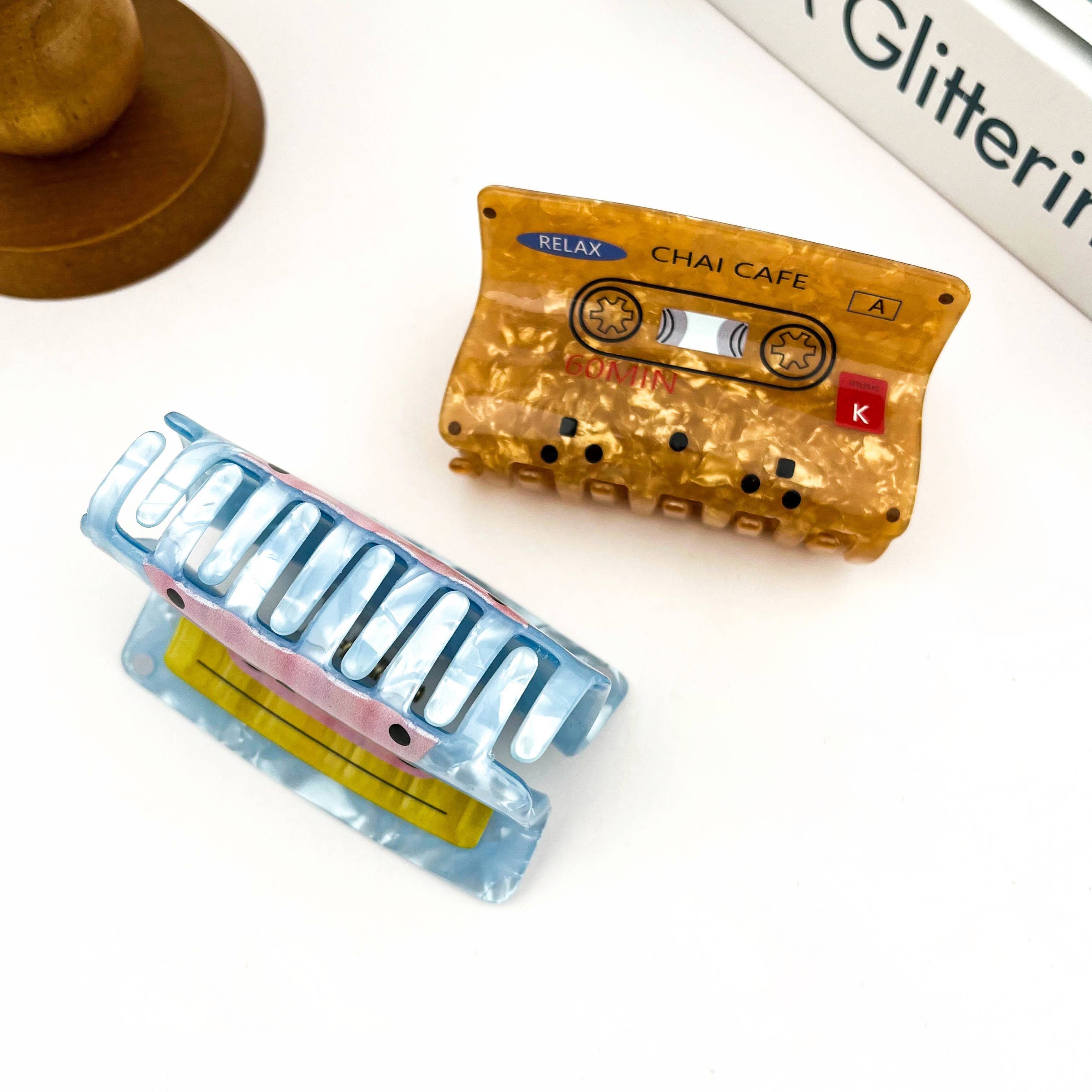 SoapElenGlen – wholesale Hair clip – Women’s – Cassette Tape Hair Claw Clip, Retro Creative Hair Clip2