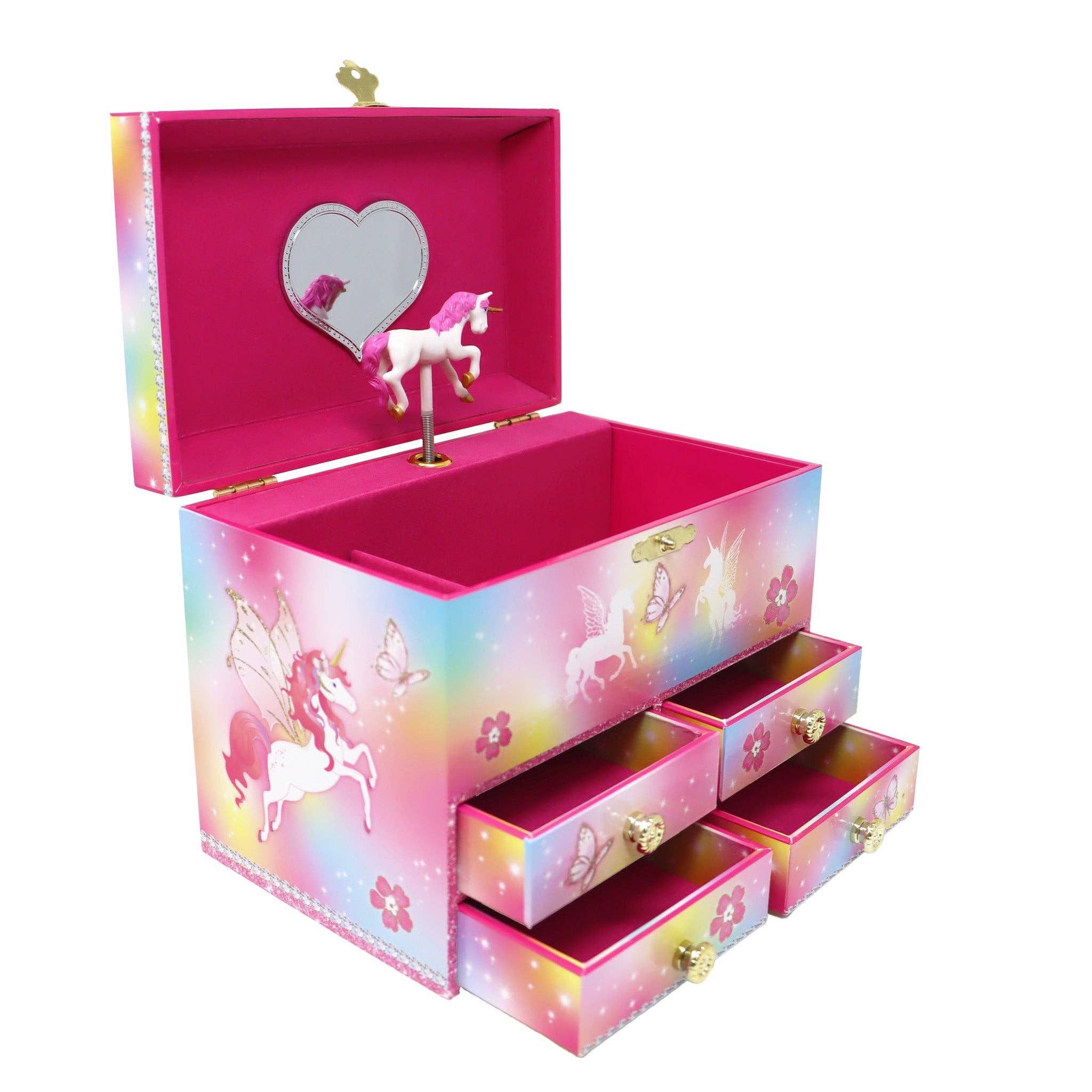 Pink Poppy USA - Wholesale Jewelry Box/Organizer - Kids - Dreamland Unicorn Medium Musical Jewellery Box | Pack of 13