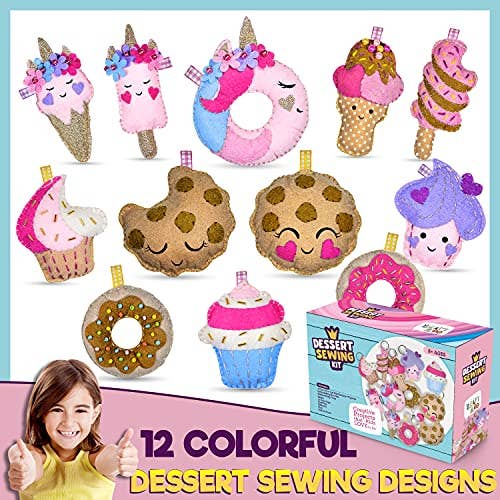 Craftiloo - Wholesale Craft Sewing Kit - 12 Pre-Cut Mini Treats Dessert Fun Kids Sewing Kit for Kids6