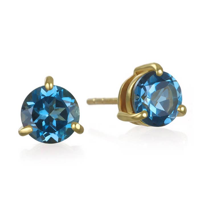 Brinco Birthstone - Topázio Azul Londres Setembro por atacado de Amelia Rose Jewelry