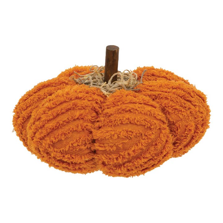 Orange Chenille Mossy Pumpkin 6" for wholesale by The Hearthside Collection