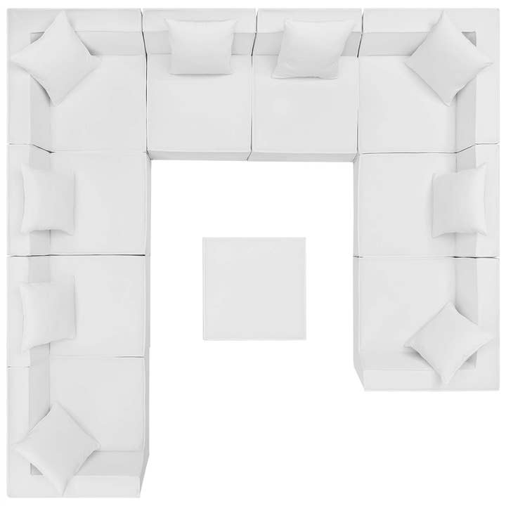 Saybrook White Outdoor Sectional Sofa - 10-Piece Set by Patio Elegance for wholesale by Patio Elegance