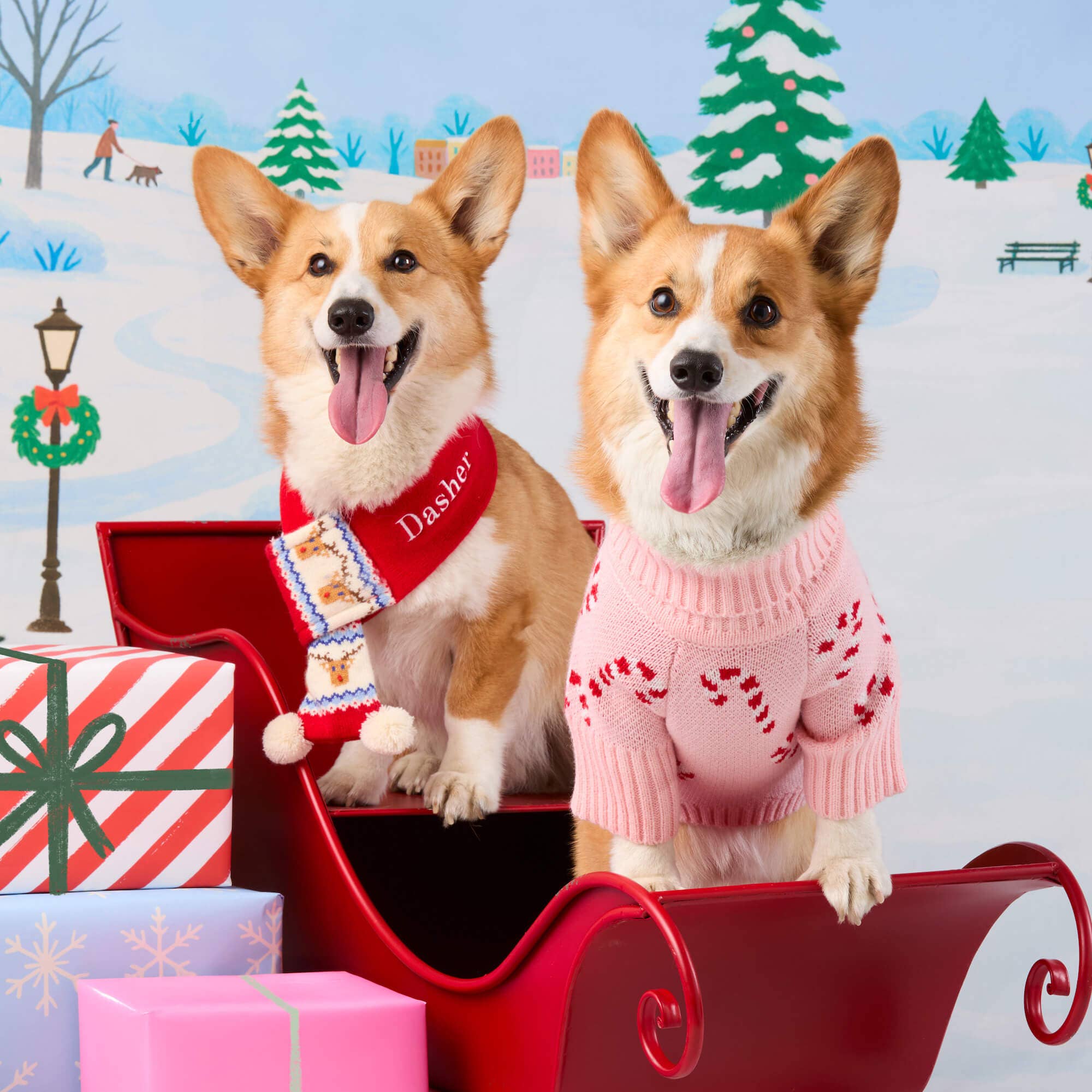 The Foggy Dog - Wholesale Pet Scarf - Cat/Dog - Reindeer Fair Isle Knit Dog Scarf1