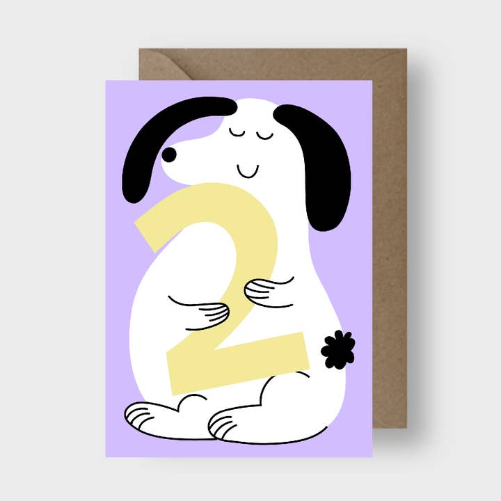 Giant Bunny Second Birthday Greeting Card for wholesale by Seekprint