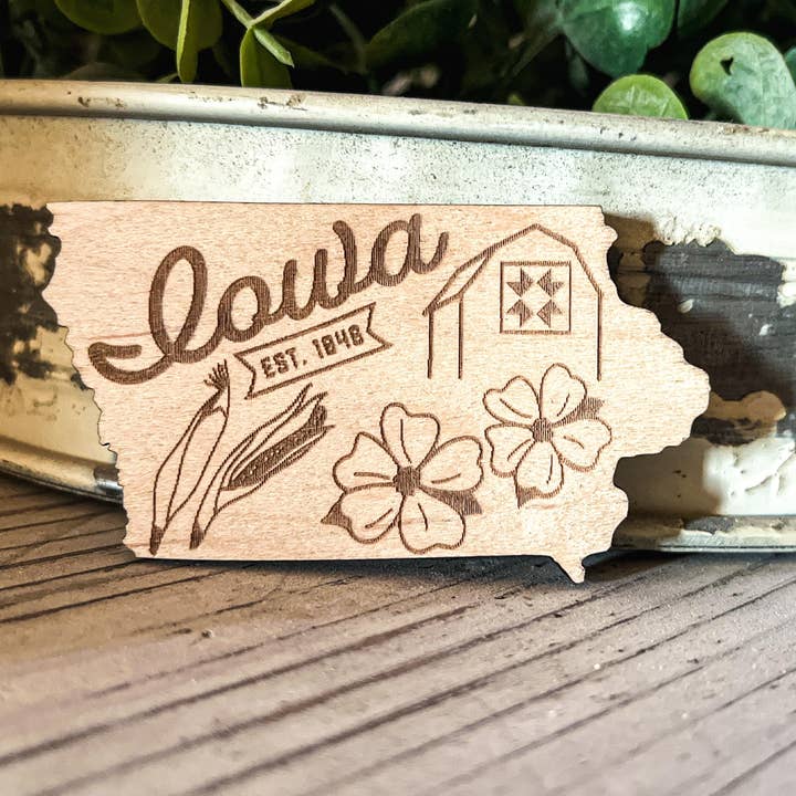 The Farmer's Wife - Wholesale Magnet - Iowa State Symbols Wood Magnet0