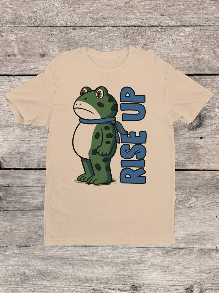 Rise Up: Empowering Frog Design Men's T-shirt for wholesale by Swift Retail