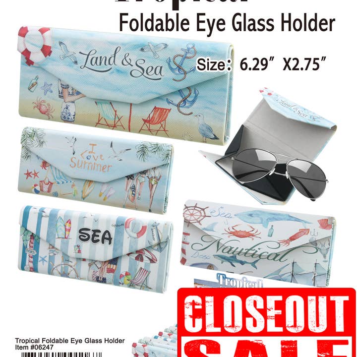 Puka Creations - Wholesale Eyewear Cases & Holders - Unisex - Tropical Foldable Eye Glass Holder0