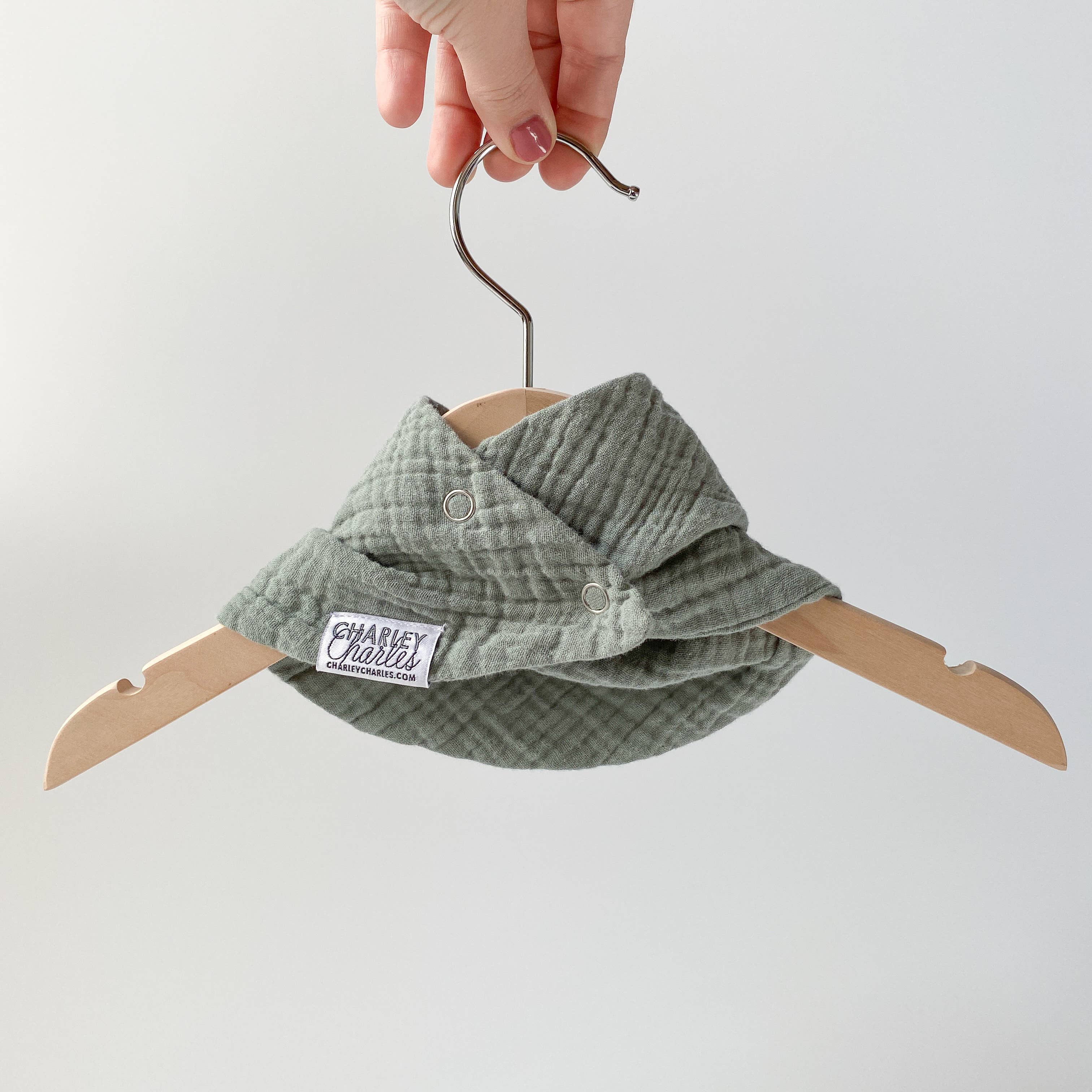 Charley Charles - Wholesale Bib - Baby - SAGE Lightweight Cotton Gauze Baby Scarf Bib1