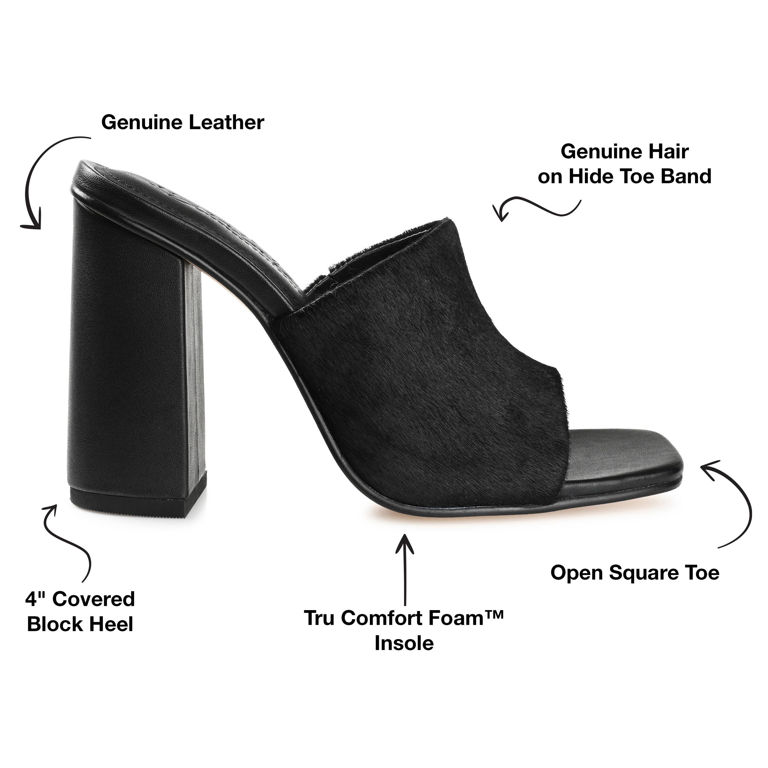 Journee - Wholesale High Heels - Women's - Deena Block Heeled Mules In Leather16