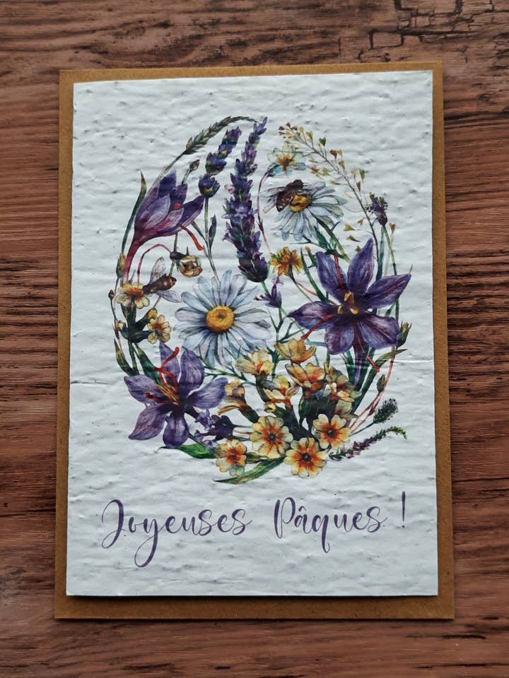Card to plant - Happy Easter (blossoming egg) for wholesale by Des Mots Qui Fleurissent