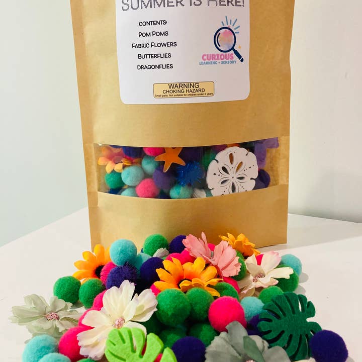 Summer is Here Sensory Bin, Sensory Activity for Kids, for wholesale by Curious Learning and Sensory