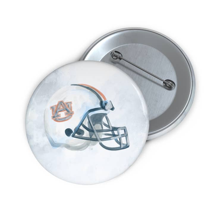Gracefully Made Art – wholesale Lapel pin/button – Auburn University Football Helmet Game Day Button