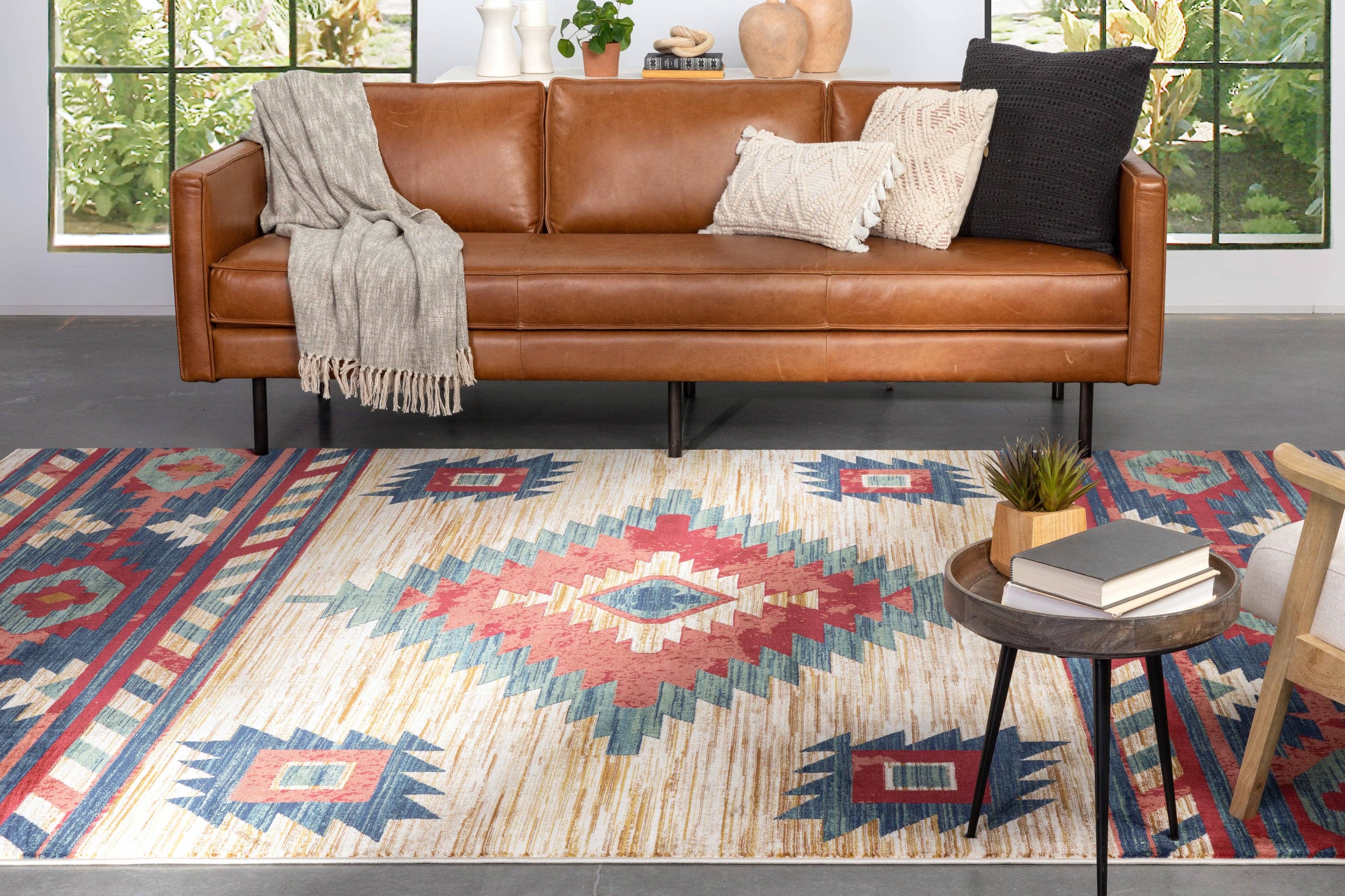 Well Woven – Tapete por atacado – Tapete Tribal Tradicional Southwestern Lea Creme6