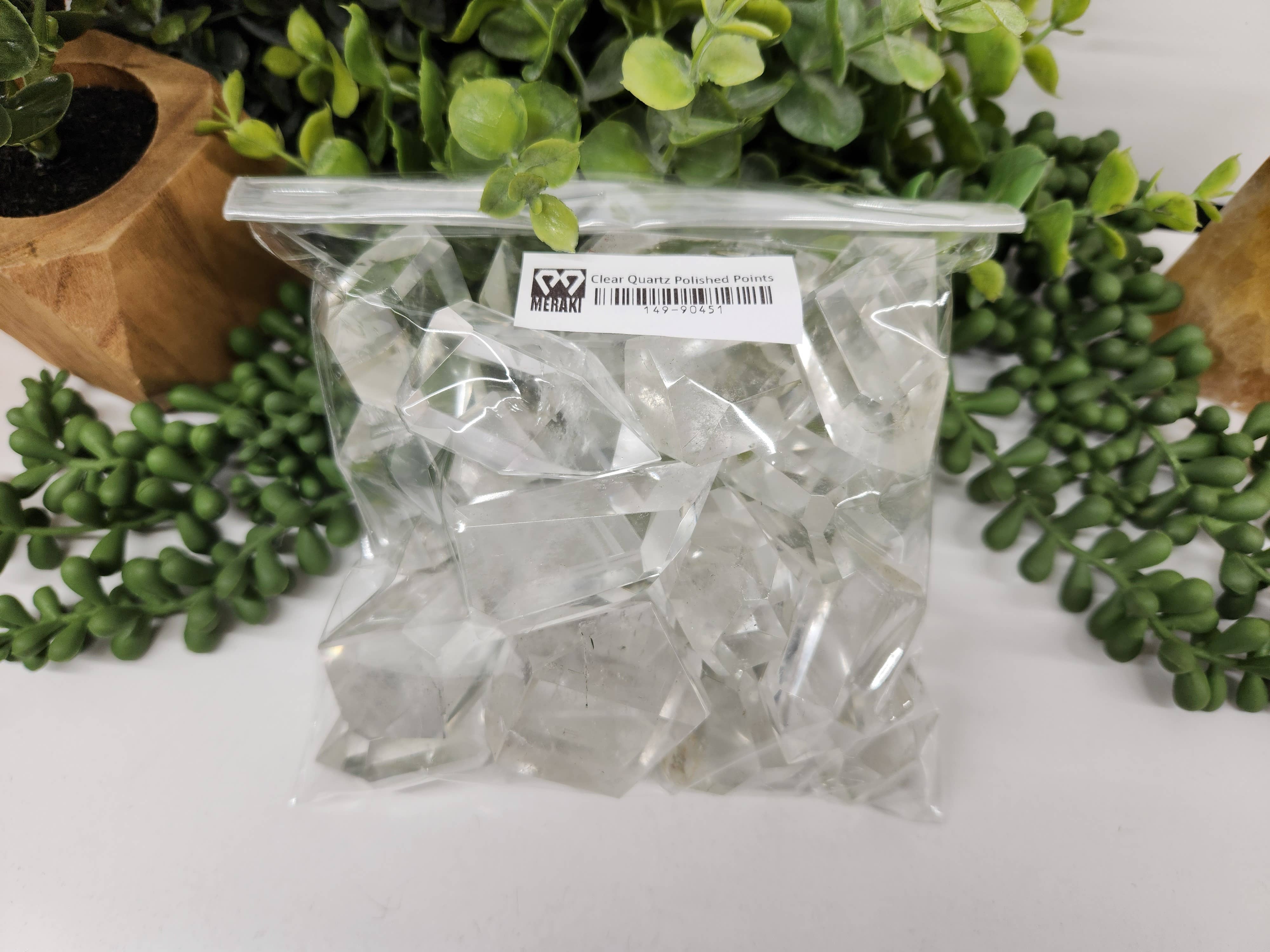 Meraki Gemstones - Wholesale Spiritual Stone/Crystal - Clear Quartz Crystal Polished Points Lot AAA 0.5Kg2