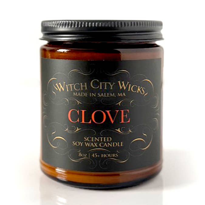 Clove soy wax jar candle for wholesale by Witch City Wicks