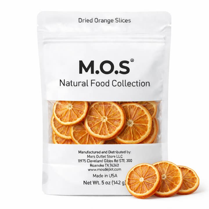 Dried Orange Slices 5 oz Made in USA Dehydrated Orange Wheels No Added Sugar Single Ingredient for wholesale by Mars Outlet Store LLC