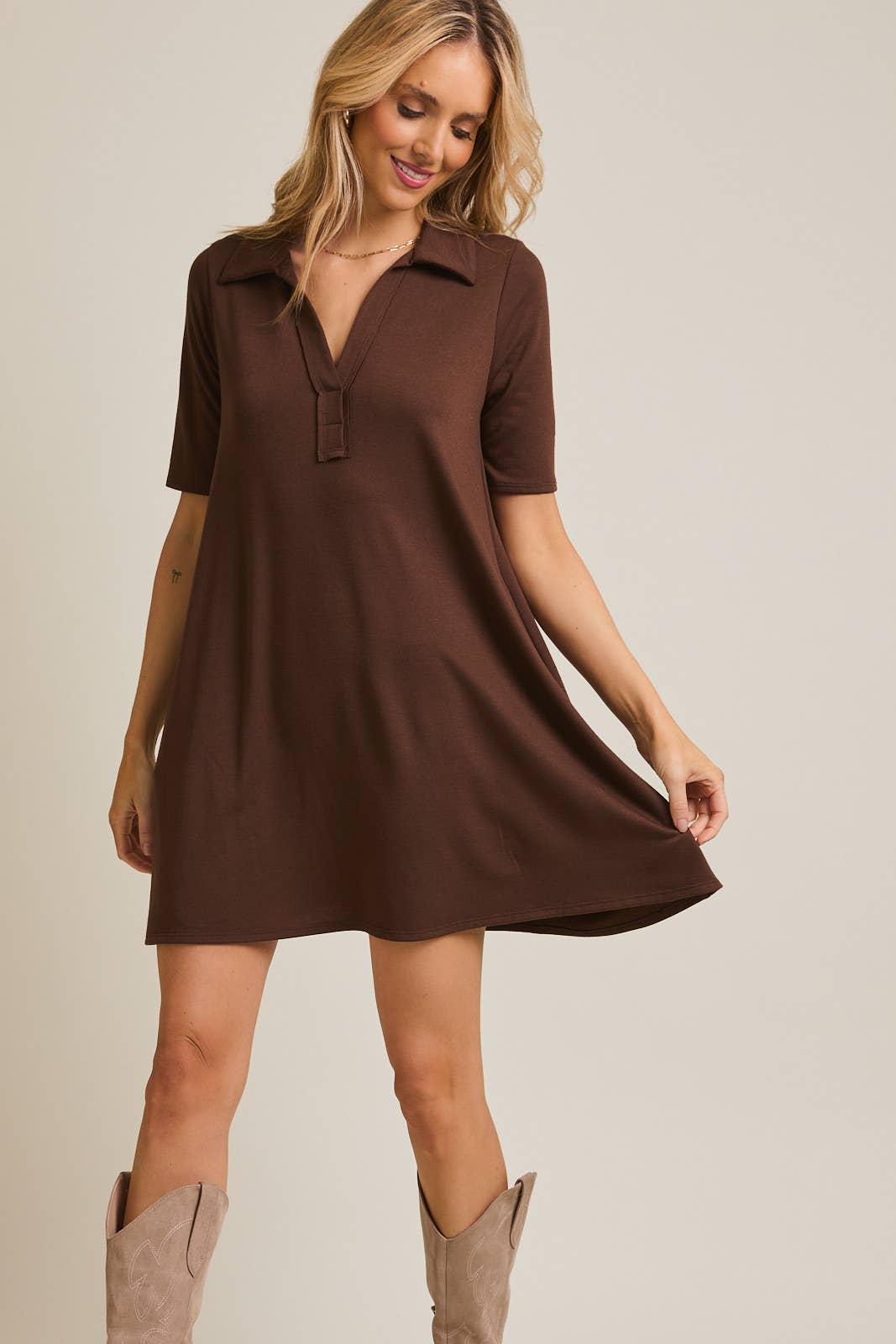 GILLI - Vente Robe – femme - Robe polo mini à manches mi-longues20