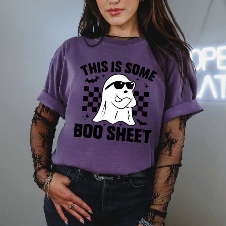 This is Some Boo Sheet Comfort Colors Tee for wholesale by Meg and Kate Creations
