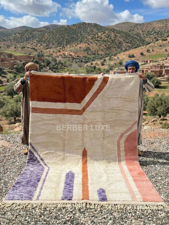 Rugs 8x10 Living Room Moroccan Wool Area Rug, Handmade Berbe for wholesale by BERBER LUXE