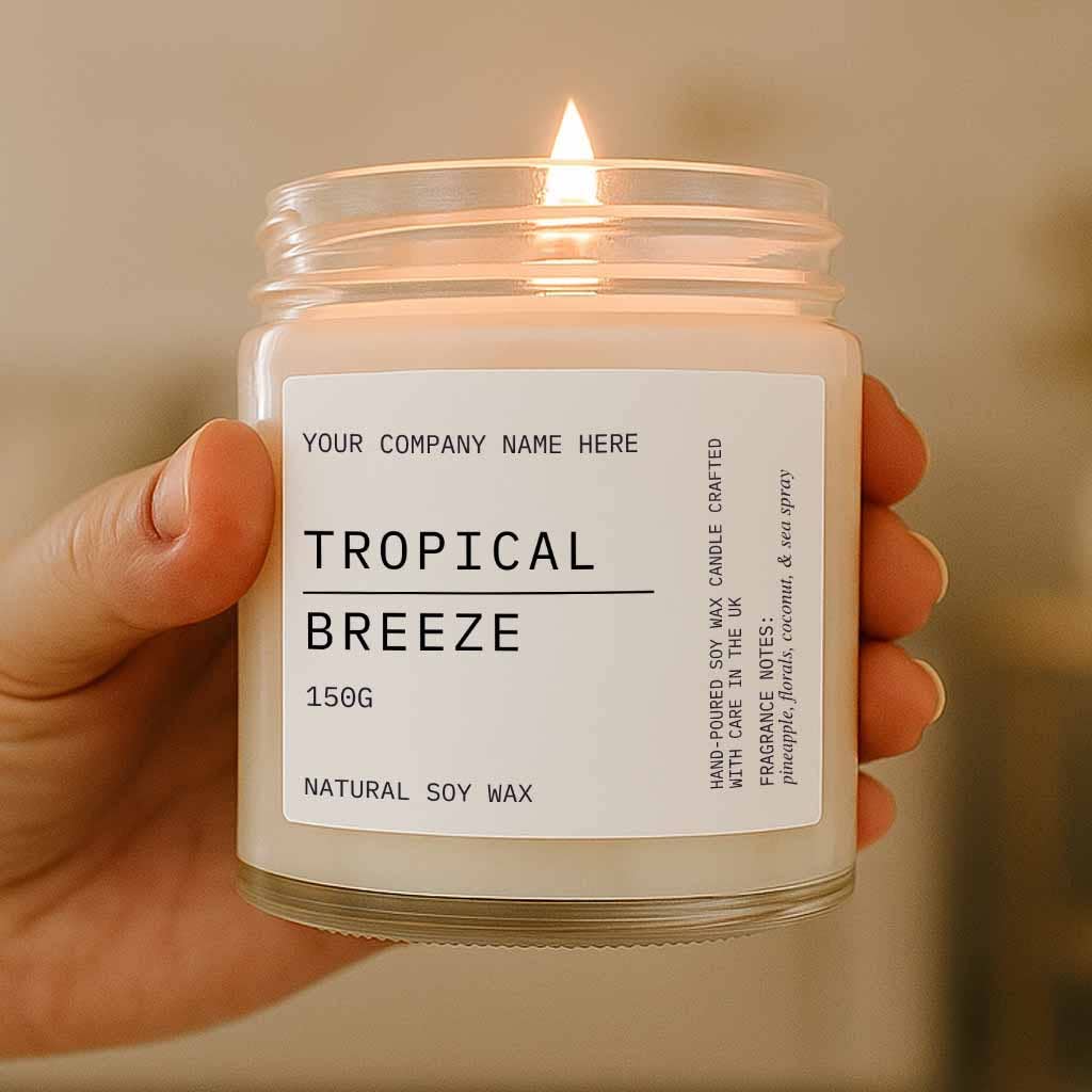 Candle Drop – wholesale Jar/filled candle – Label Style 8 | Wholesale White Label Candle | Clear Jar3