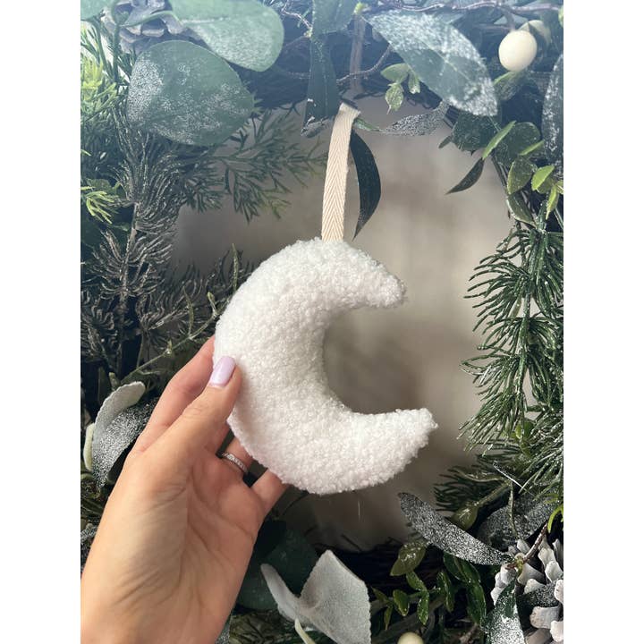 Edie & Joe - Wholesale Ornament - Bouclé Moon Bauble Decoration