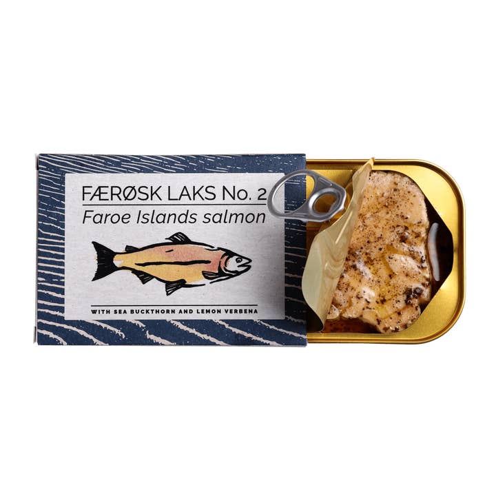 FANGST - Wholesale Tinned Fish - Fangst Færøsk Laks No. 2 with Sea Buckthorn & Lemon Verbena1