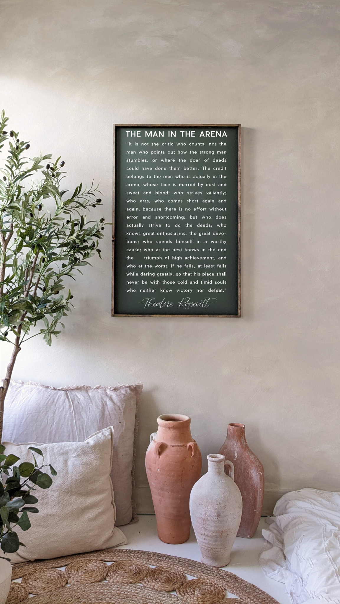 Williamraedesigns - Venta al por mayor Ilustración - Impresión enmarcada de la cita "El hombre en la arena" - Arte de pared inspirador14