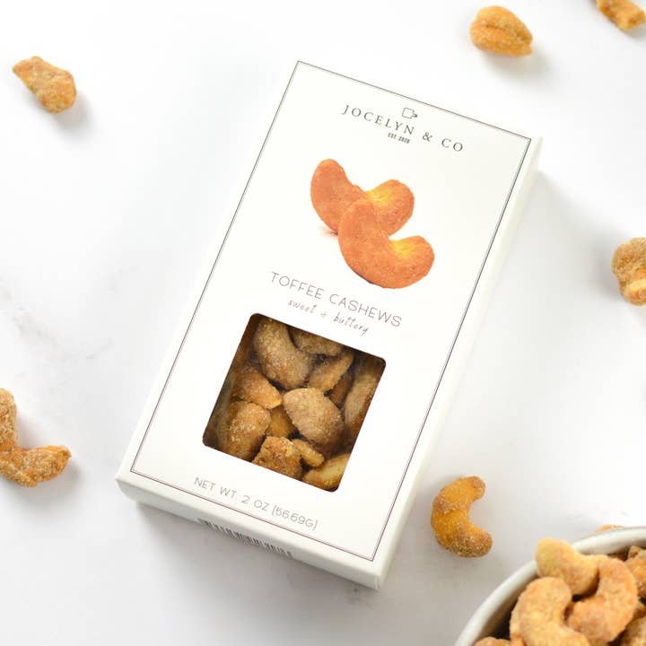 Toffee Cashews for wholesale by Jocelyn & Co