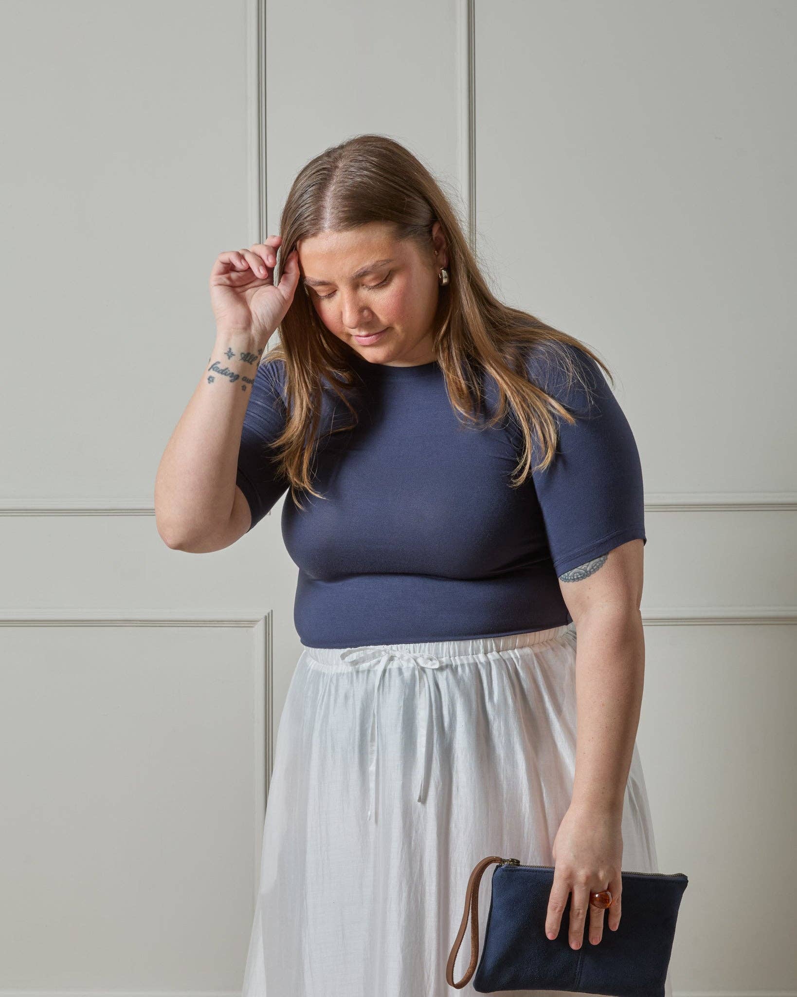 CHALK - Wholesale T-Shirt - Women's - Maddie Top | Navy0