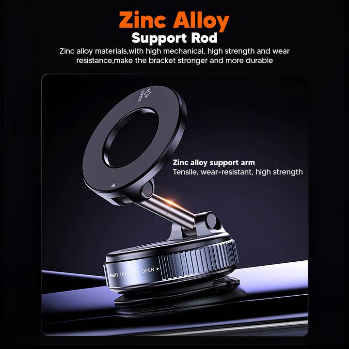 Mtistanbul LTD - Vendita all'ingrosso Supporto per telefono/tablet - Supporto Magnetico per Telefono Regolabile a 360° – Base a Ventosa e Design Pieghevole5