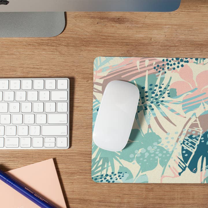 Muted Tropical Foliage Mouse Pad for wholesale by Livy Lou Designs + Co