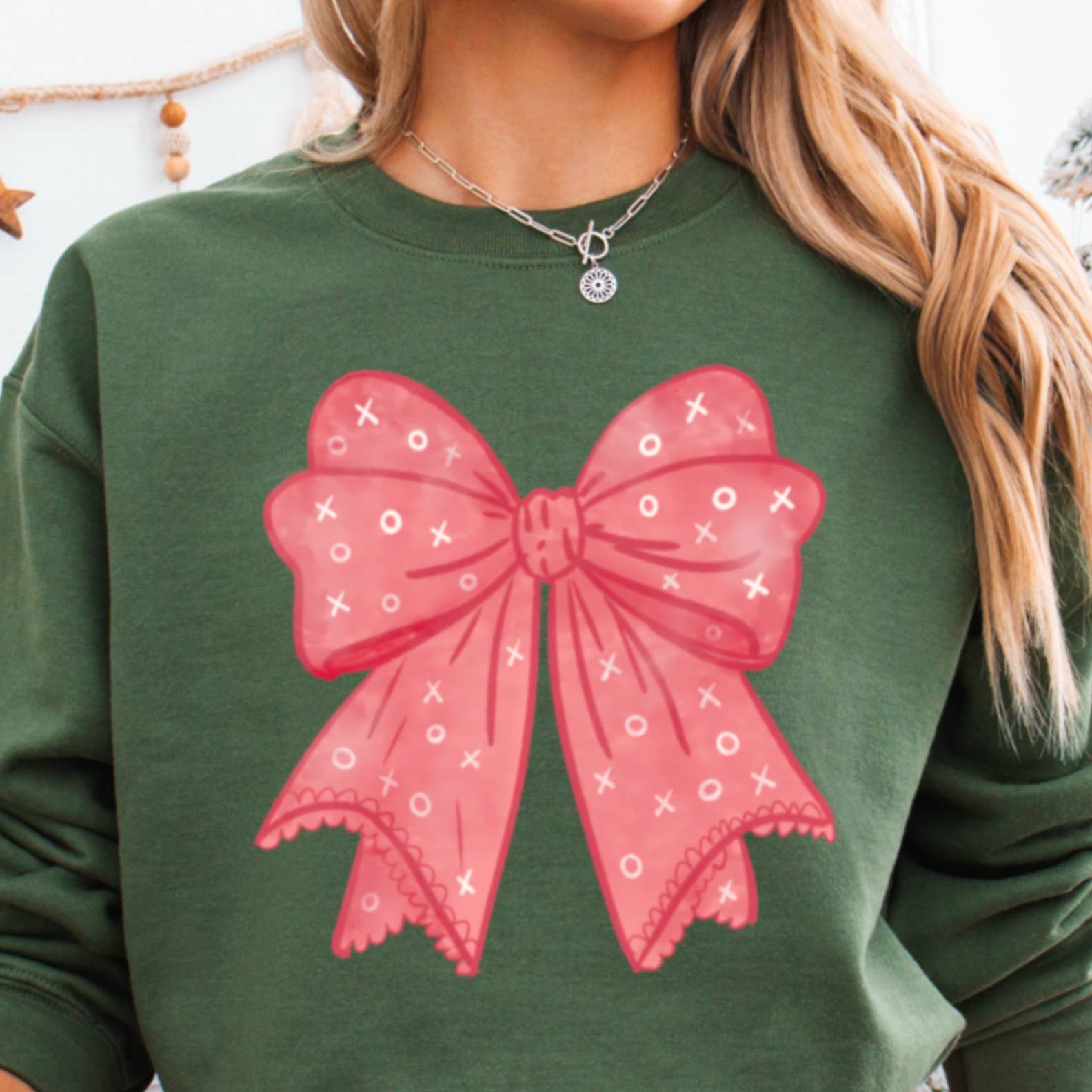 Shoppe SHC – wholesale Sweatshirt med tryck - Dam – XOXO Coquette Bow Sweatshirt | Tryckt Sweatshirt15