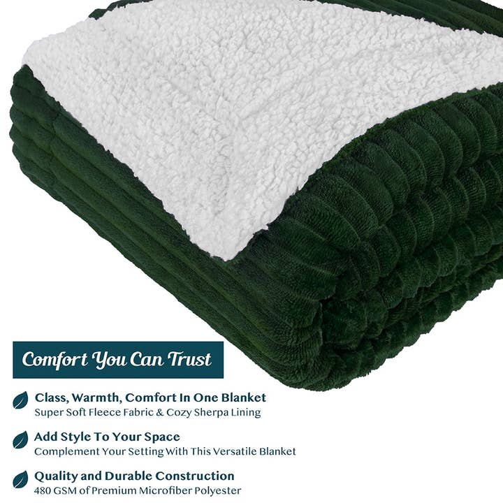 Pavilia - Wholesale Throw Blanket - Ribbed Sherpa Throw Blanket26