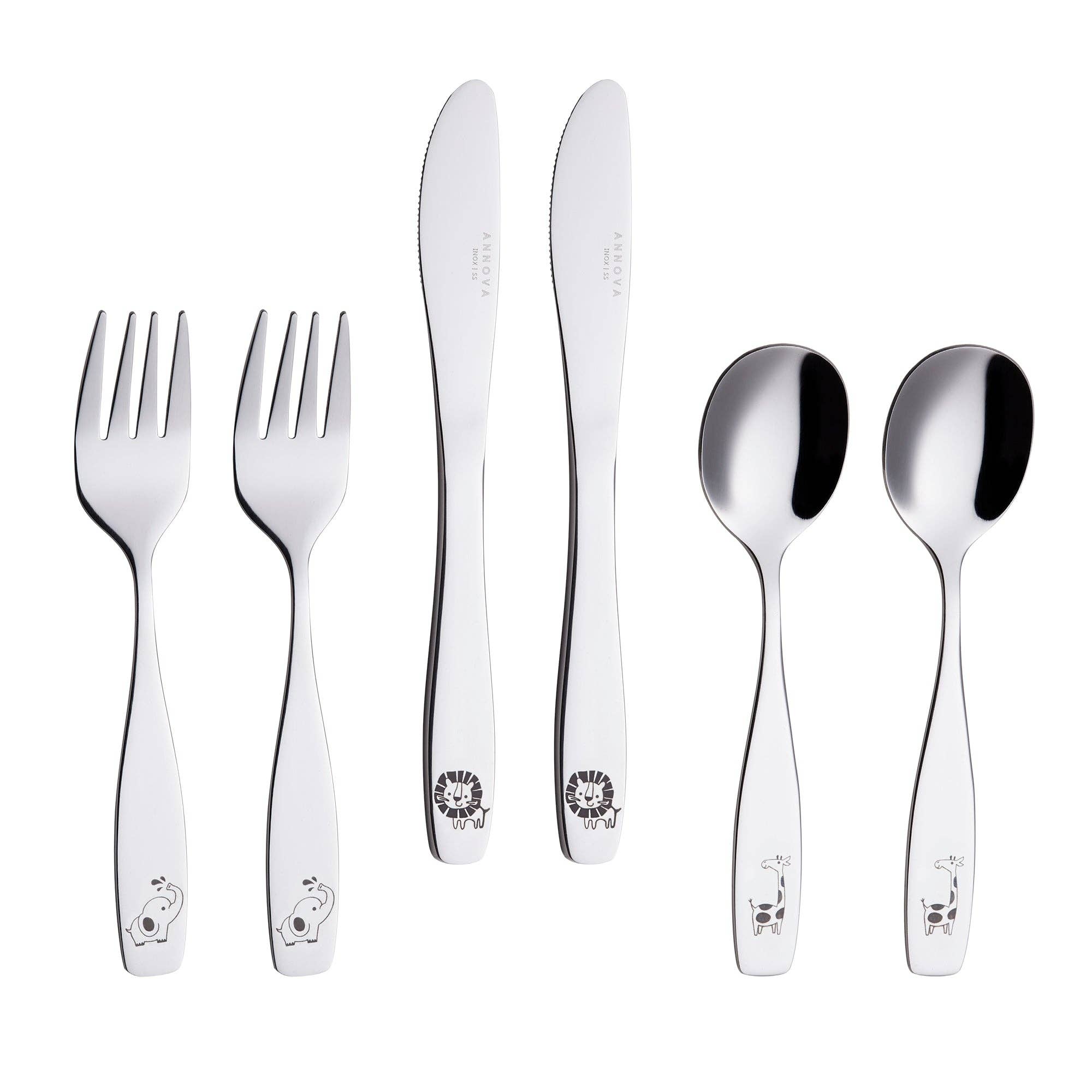 ANNOVA - Wholesale Flatware Set - Kids & Baby - ANNOVA Animals Kids Safe Silverware 6 Pieces Flatware Set Stainless Steel3