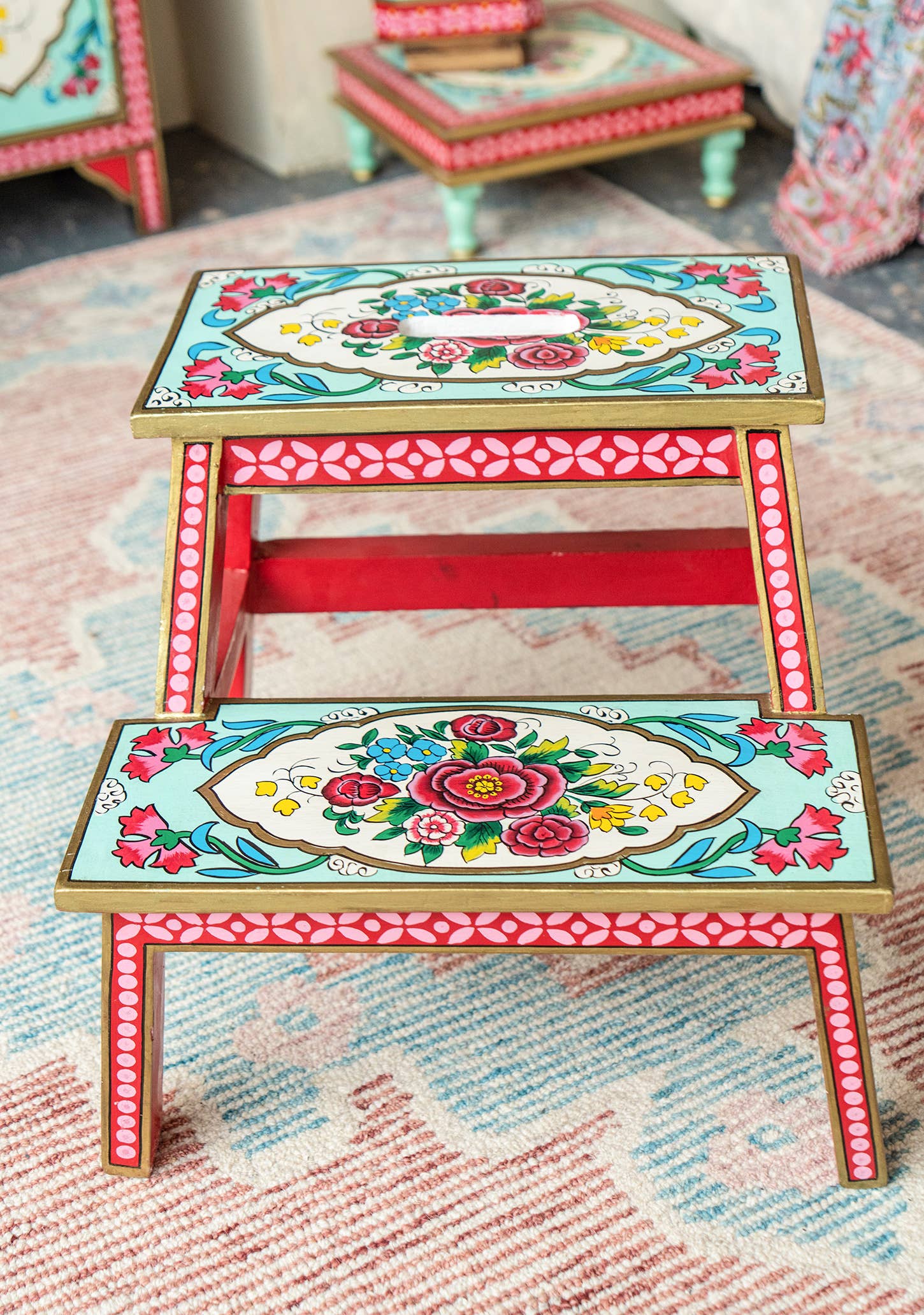 Namaste - Wholesale Stool - Rikisha Hand Painted Step Stool3