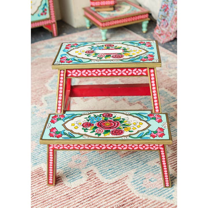 Namaste - Wholesale Stool - Rikisha Hand Painted Step Stool3