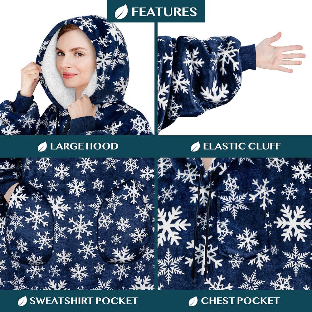 Pavilia - Wholesale Hoodie - Women's - Chest Pocket Sherpa Hoodie Blanket - Patch Pocket (Regular / Long)63