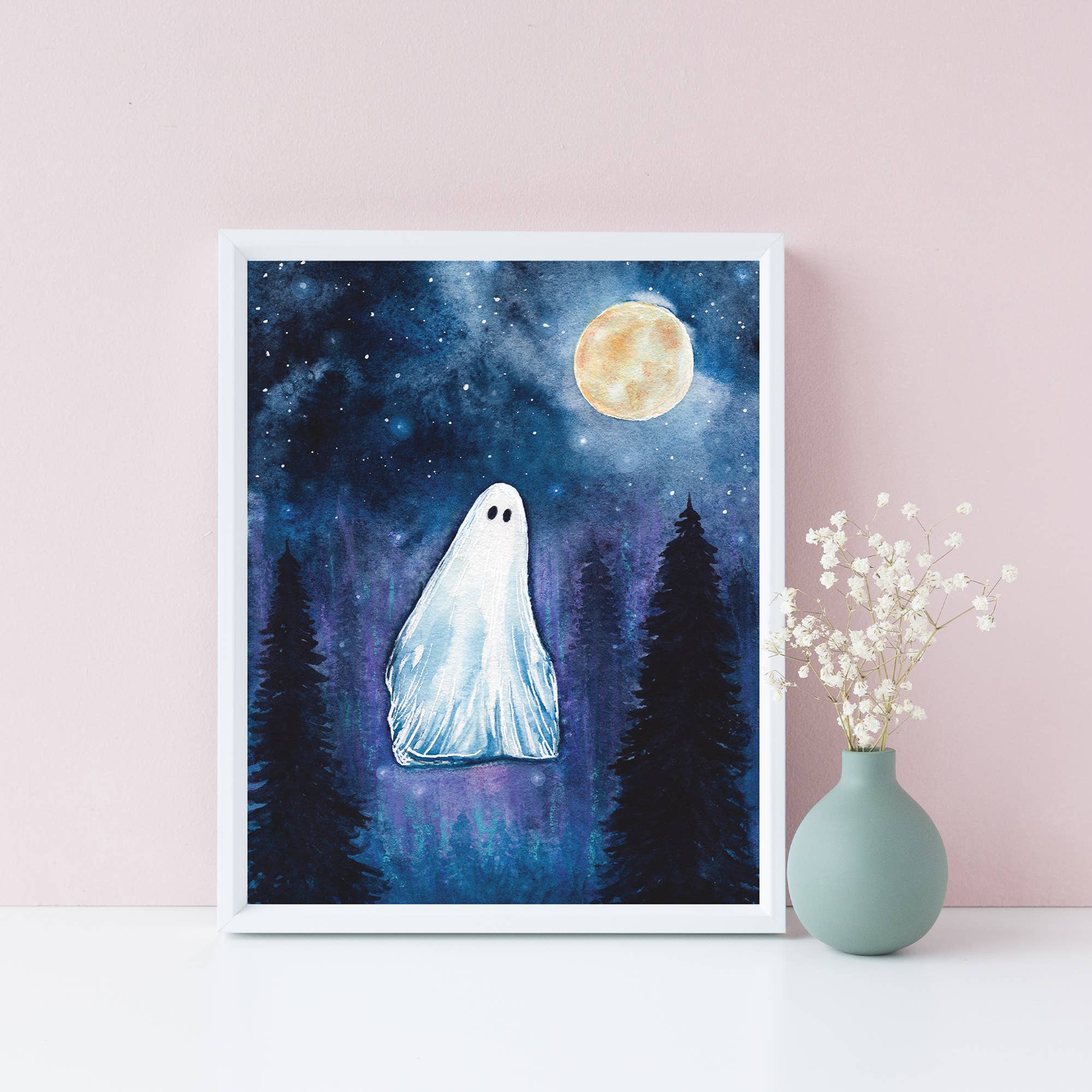 Green Artist Designs - Wholesale Art Print - Starry Night Ghost Art Print1